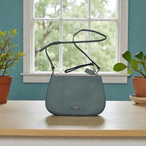 COACH Chelsea Crossbody Bag Blue Pebble Leather 2-Way Shoulder Bag